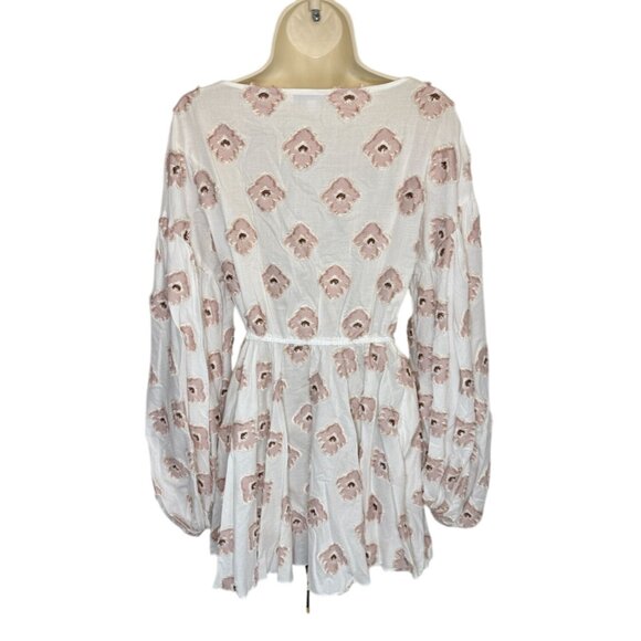 Caroline Constas Olympia Metallic Fil Coupe Mini Dress Pink White - size XS - Picture 4 of 11